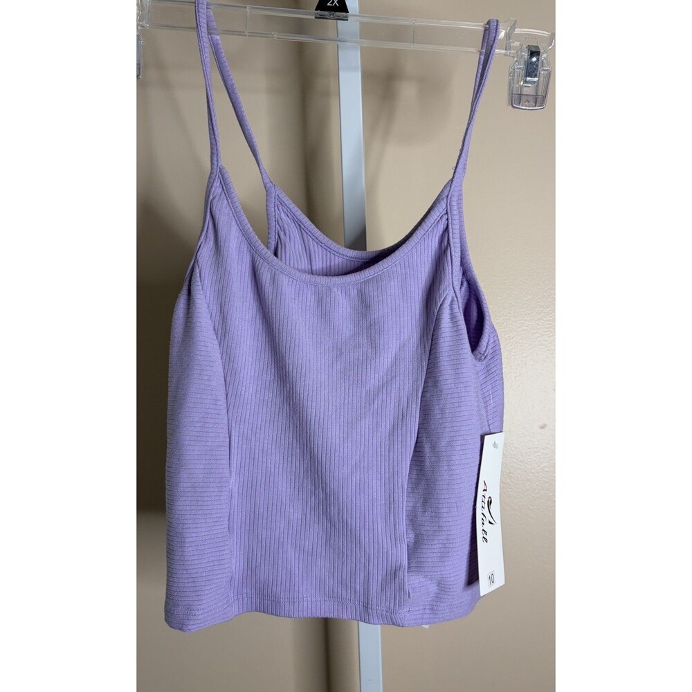 Women Lavender Crop Halter Top Attifall Super Soft 10 Sporty Tank